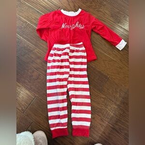 Red and White Striped Kids Pajamas